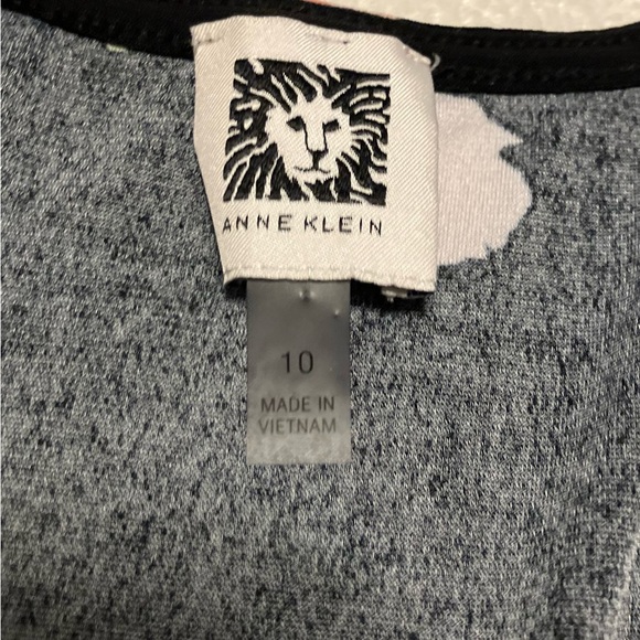 Anne Klein Black and Pink Floral Midi Dress - Picture 3 of 3